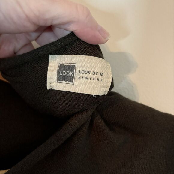 Look By M New York Womens Poncho Shawl Brown Sweater Pullover One Size - Picture 3 of 6